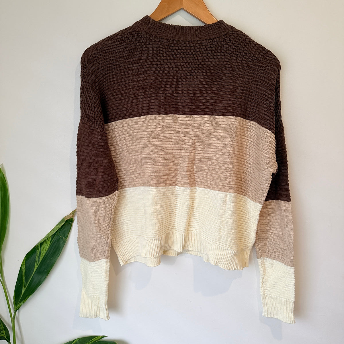 Jay Jays Colour Block Cotton Jumper Brown Size XS