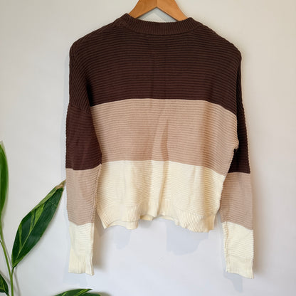 Jay Jays Colour Block Cotton Jumper Brown Size XS