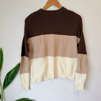 Jay Jays Colour Block Cotton Jumper Brown Size XXS