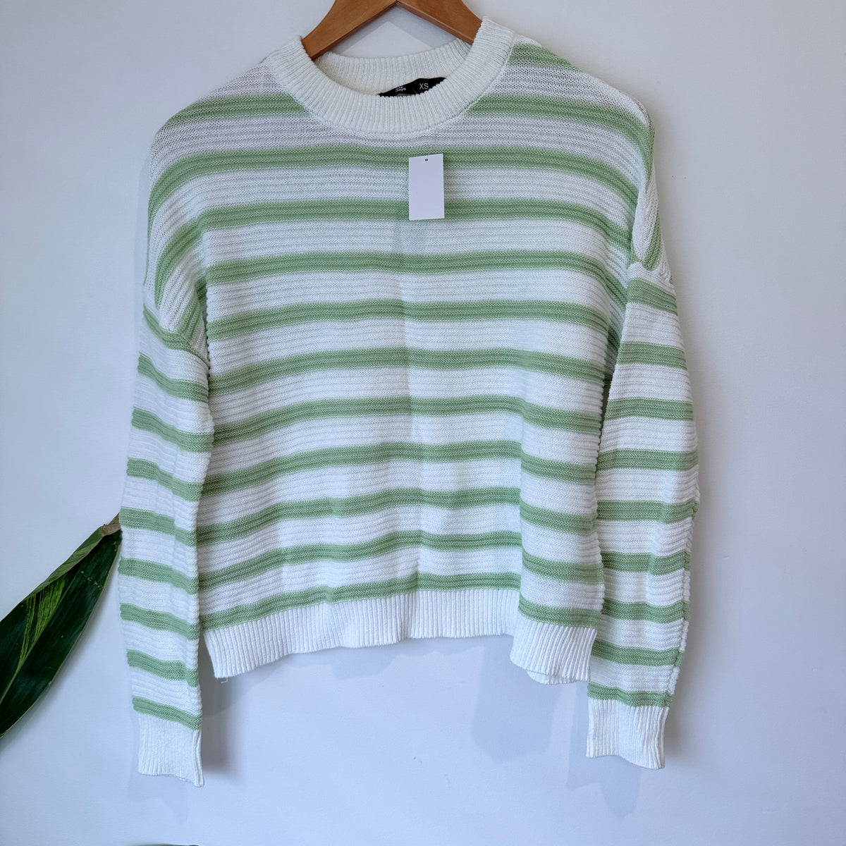 Jay Jays Striped Cotton Jumper White Green Size XS