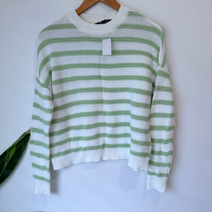 Jay Jays Striped Cotton Jumper White Green Size XS