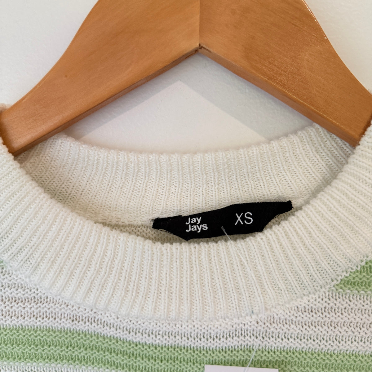 Jay Jays Striped Cotton Jumper White Green Size XS