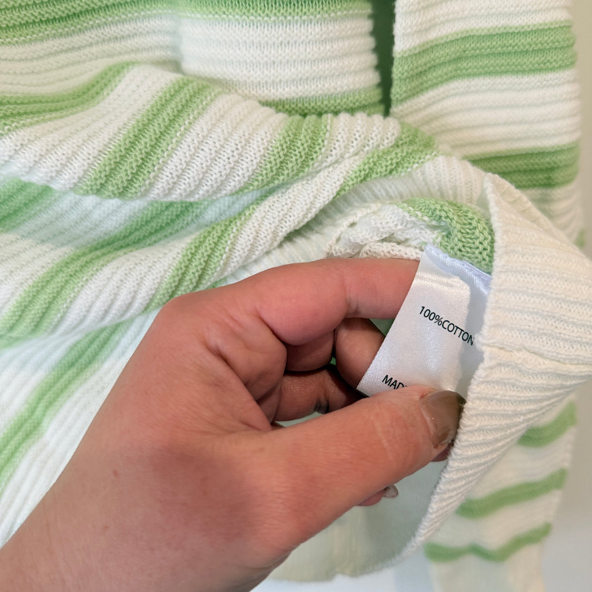 Jay Jays Striped Cotton Jumper White Green Size XS