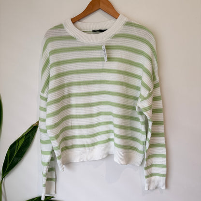 Jay Jays Striped Cotton Jumper White Green Size L