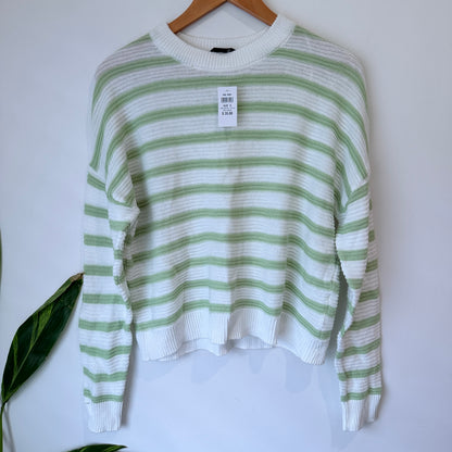 Jay Jays Striped Cotton Jumper White Green Size S
