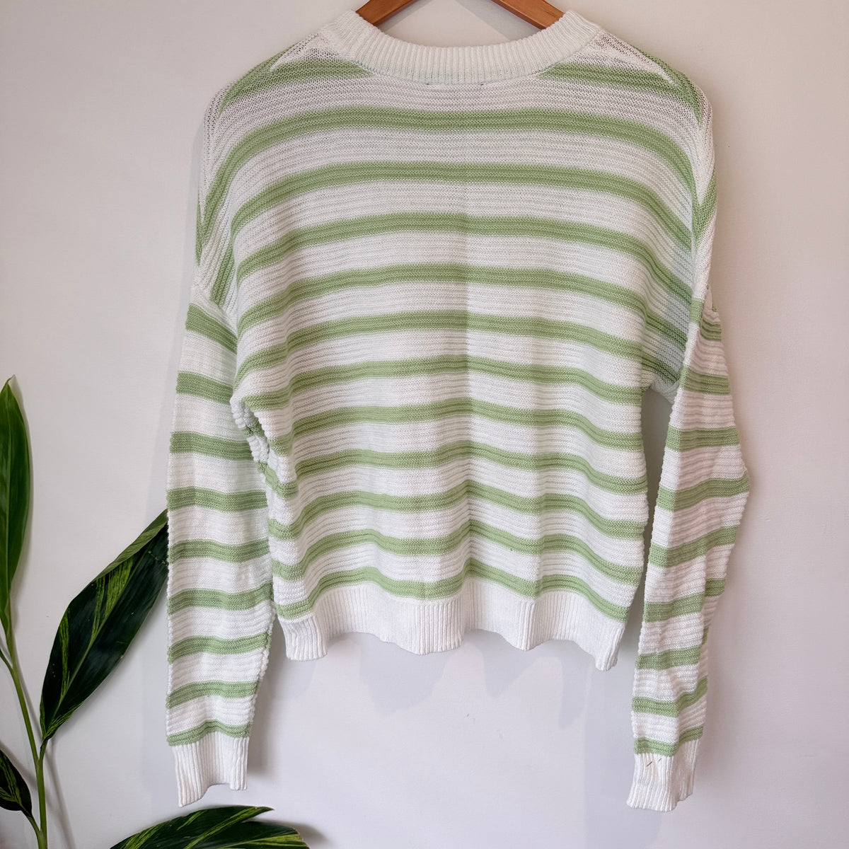 Jay Jays Striped Cotton Jumper White Green Size S