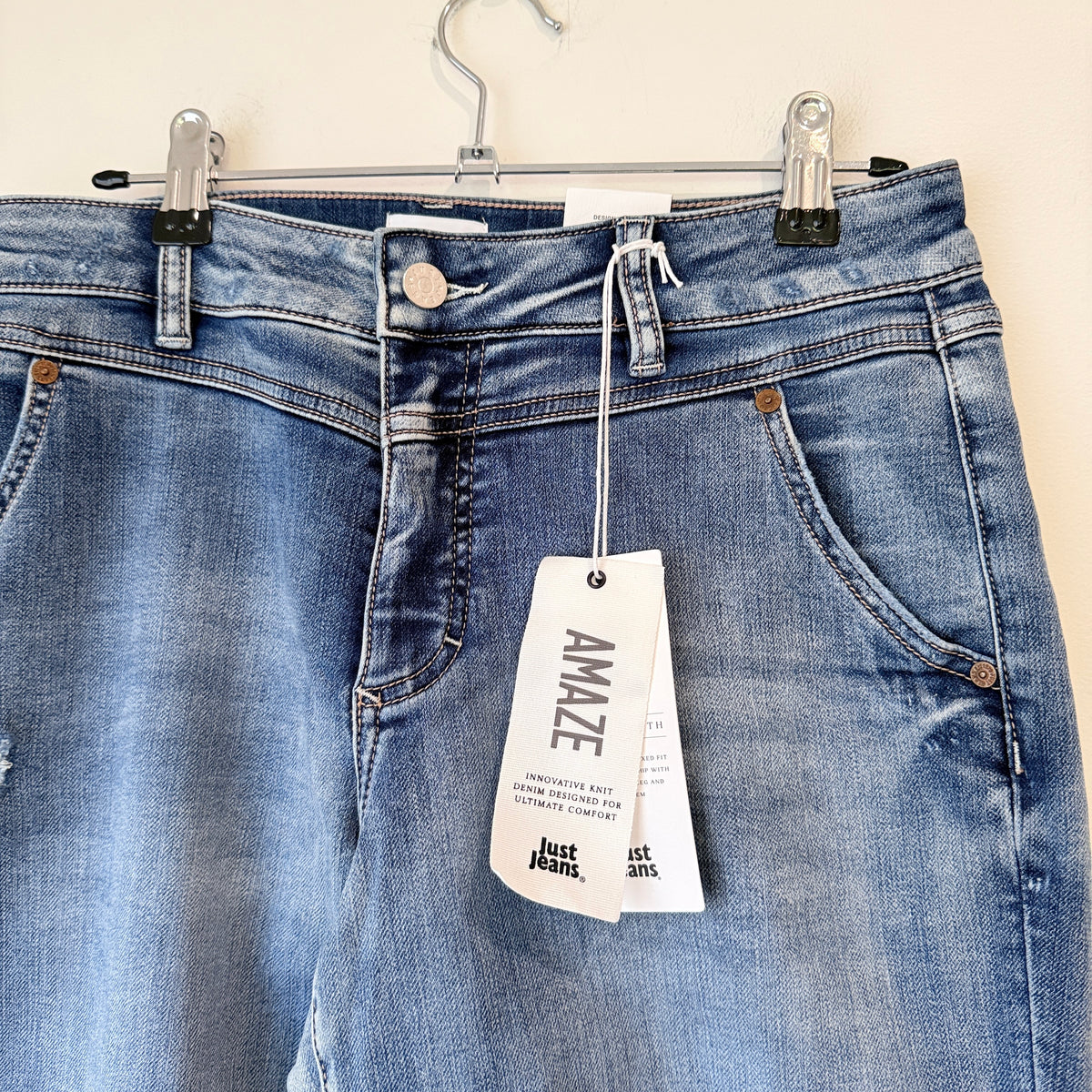 Just Jeans Amaze Slim Boyfriend Jeans Mid Blue Size 12