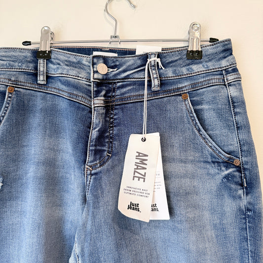 Just Jeans Amaze Slim Boyfriend Jeans Mid Blue Size 12