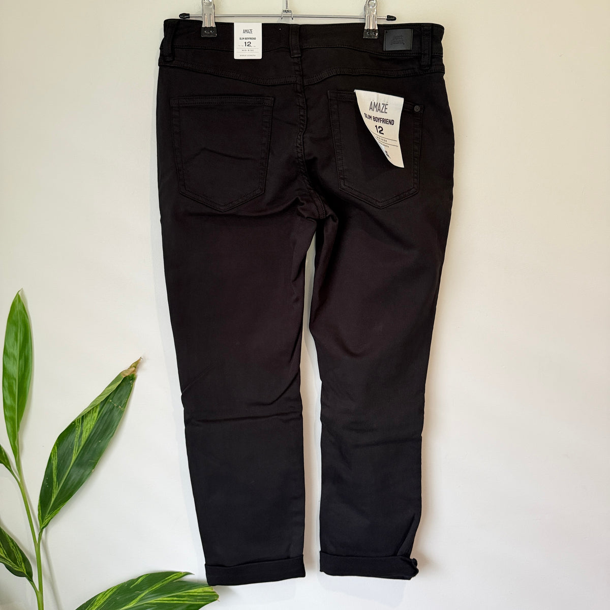 Just Jeans Amaze Slim Boyfriend Jeans Black Size 12