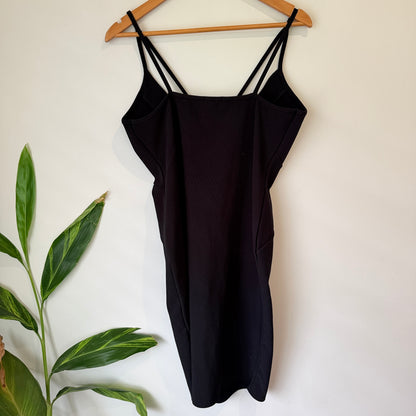 Boohoo Strappy Fitted Jumpsuit Black UK 18