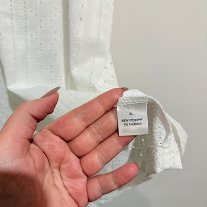 Eyelet Cami Top White Size XL