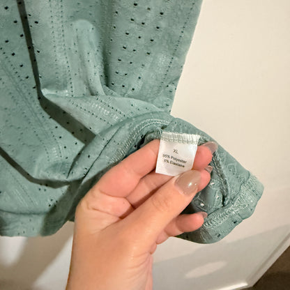 Eyelet Cami Top Sage Green Size XL