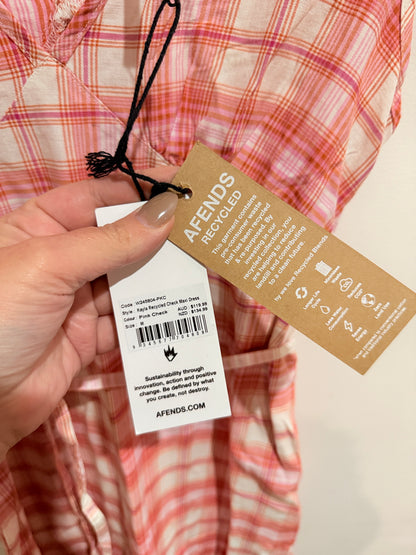 Afends Kayla Recycled Check Maxi Dress Pink Size M