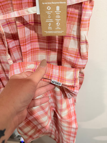 Afends Kayla Recycled Check Maxi Dress Pink Size M