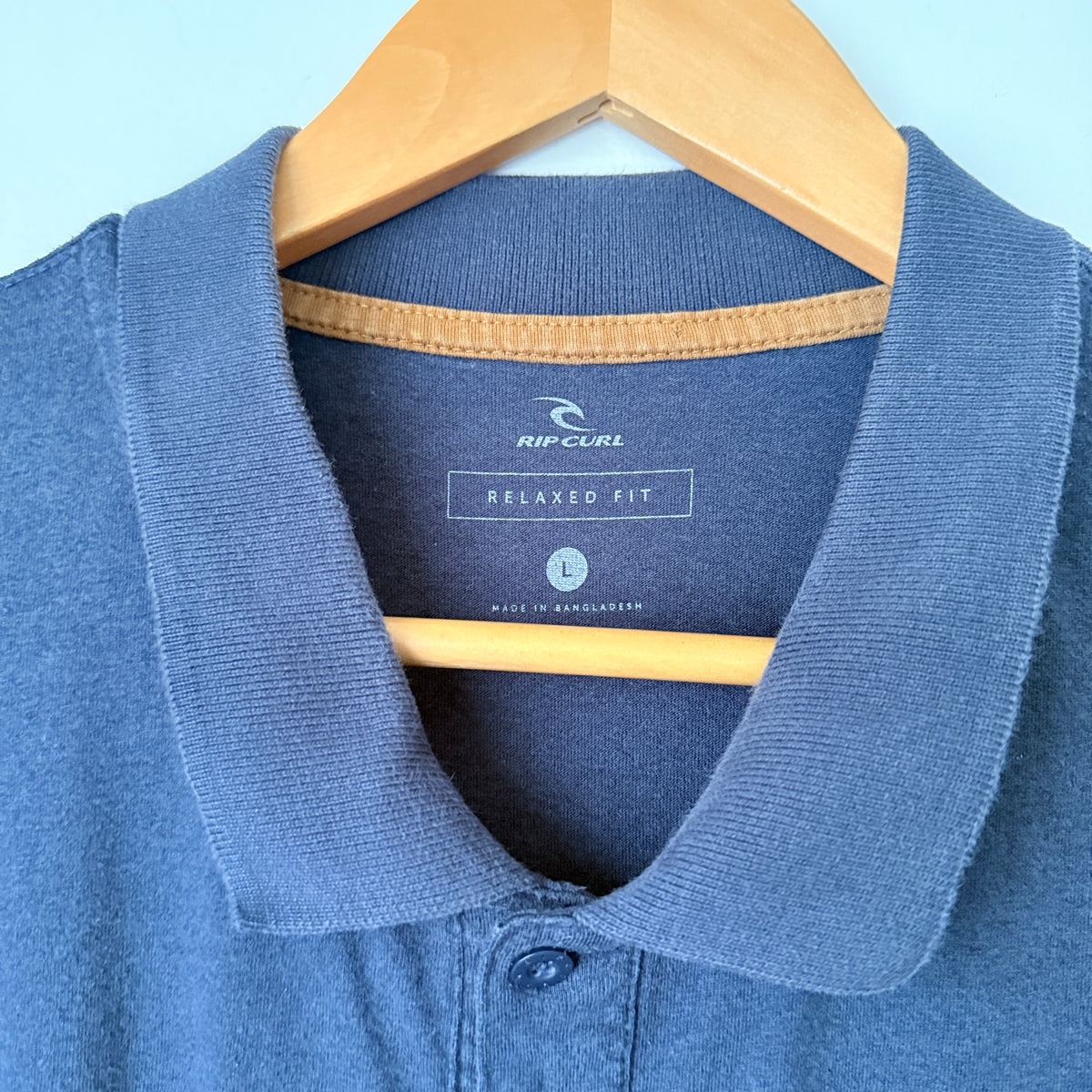 Rip Curl Navy Tan Colour Block Polo Size L