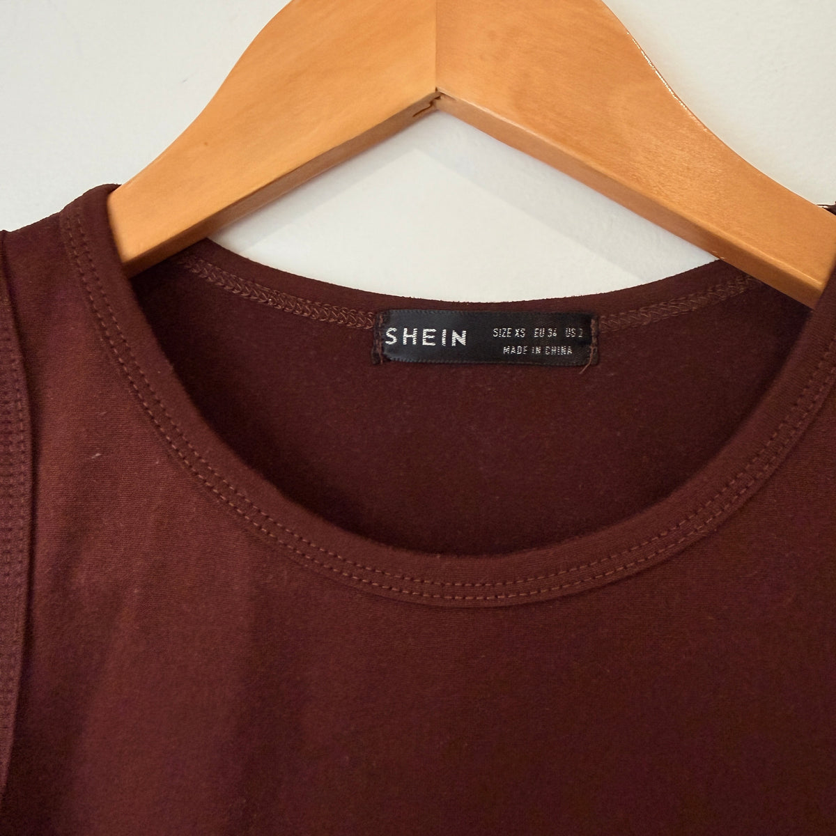 SHEIN Brown Ribbed Crop Tank Size XS
