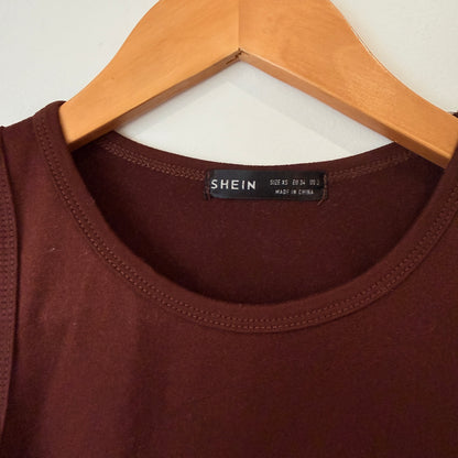 SHEIN Brown Ribbed Crop Tank Size XS