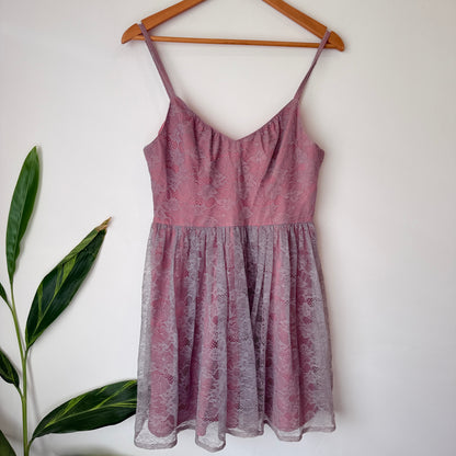 Topshop Pink Lace Overlay Dress Size 12