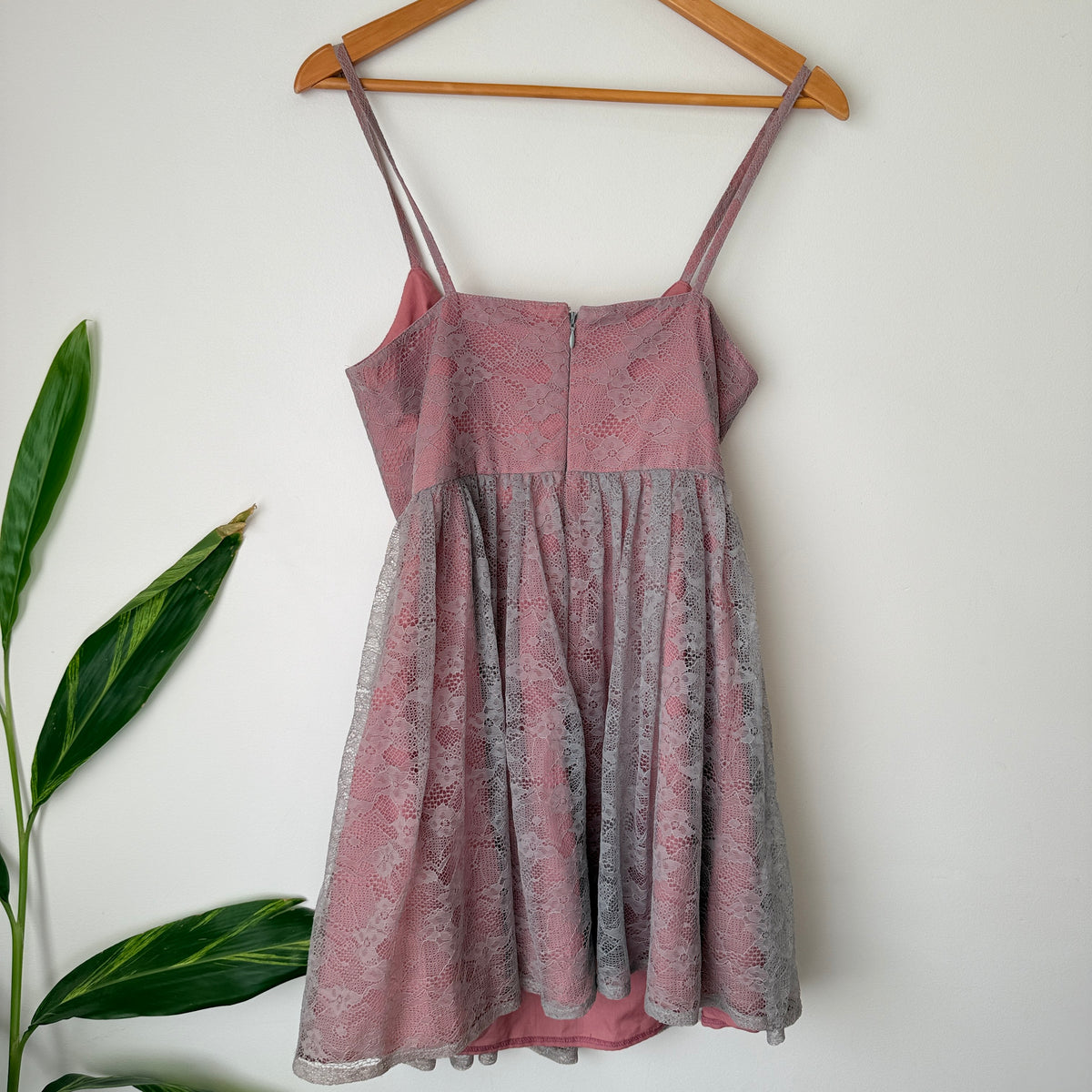 Topshop Pink Lace Overlay Dress Size 12