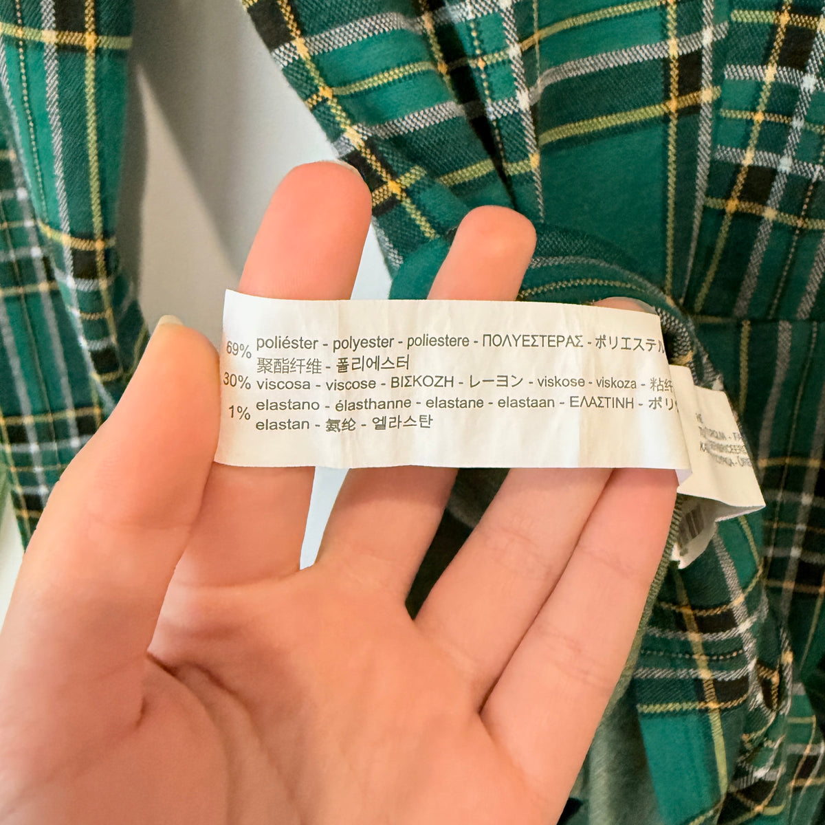 Bershka Green Tartan Check Playsuit Size M