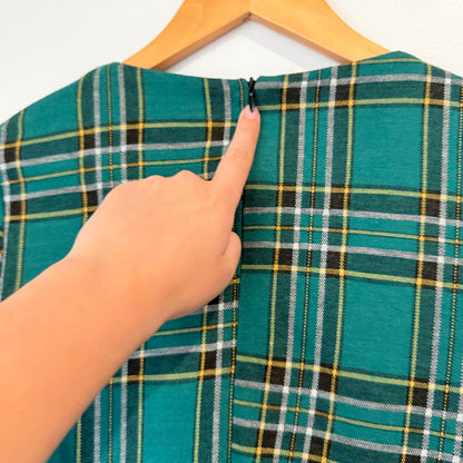 Bershka Green Tartan Check Playsuit Size M