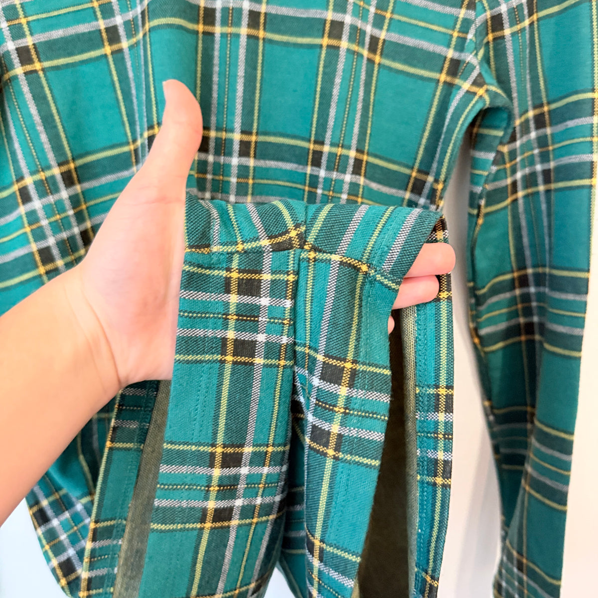 Bershka Green Tartan Check Playsuit Size M
