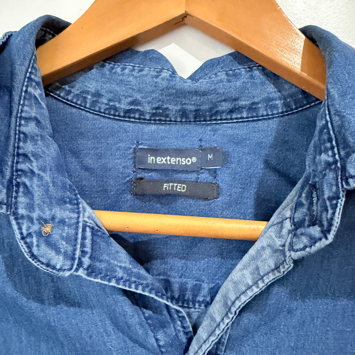 In Extenso Blue Denim Short Sleeve Shirt Size M