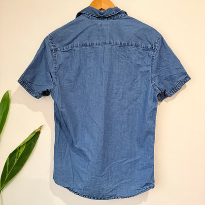 In Extenso Blue Denim Short Sleeve Shirt Size M