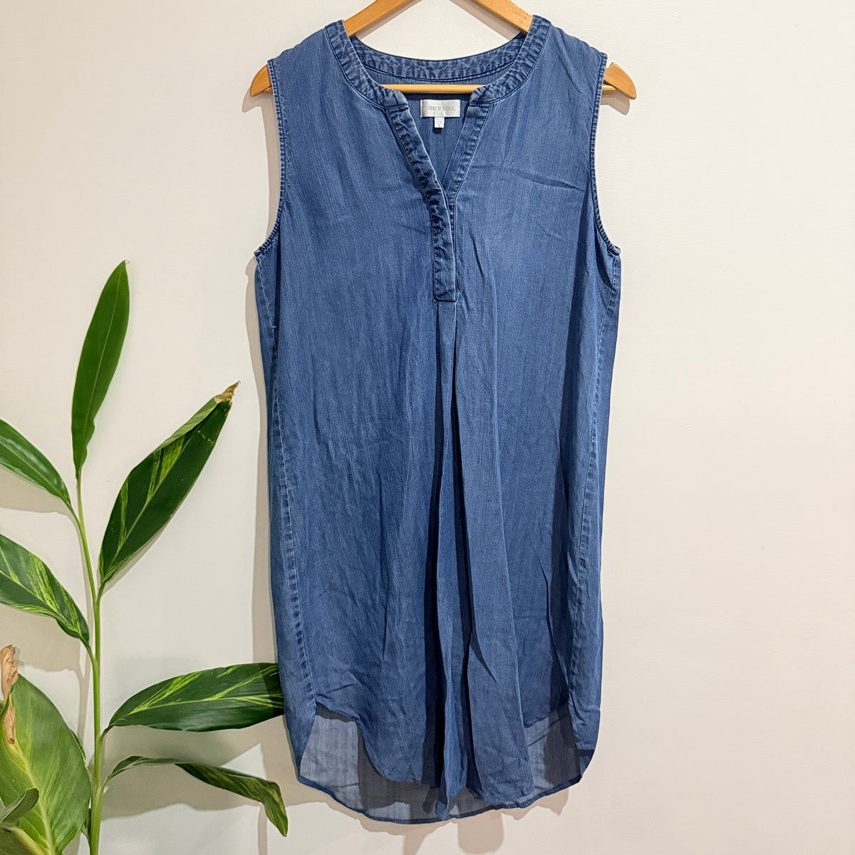 Grace Hill Blue Chambray Sleeveless Dress Size 12