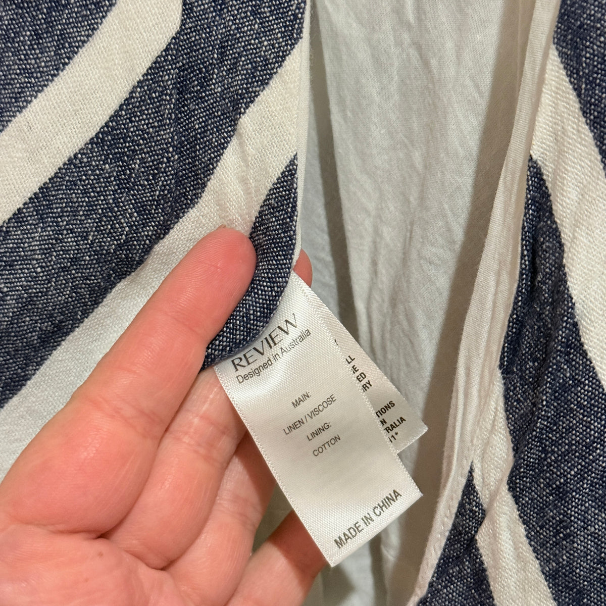 Review Navy and White Stripe Halter Playsuit Size 10