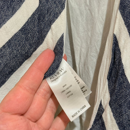 Review Navy and White Stripe Halter Playsuit Size 10
