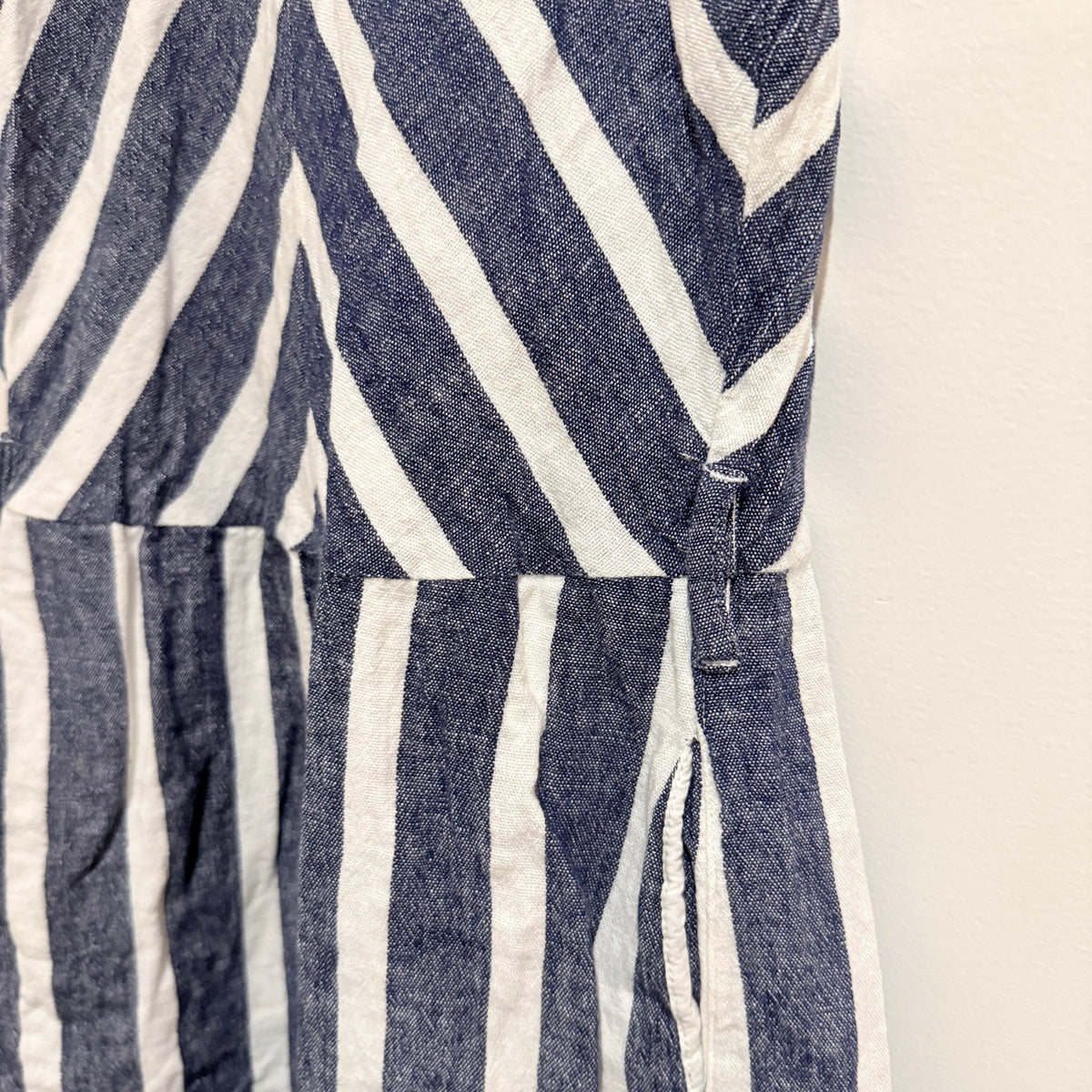 Review Navy and White Stripe Halter Playsuit Size 10