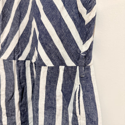 Review Navy and White Stripe Halter Playsuit Size 10