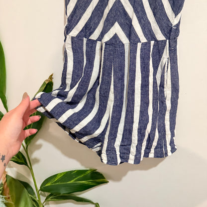 Review Navy and White Stripe Halter Playsuit Size 10