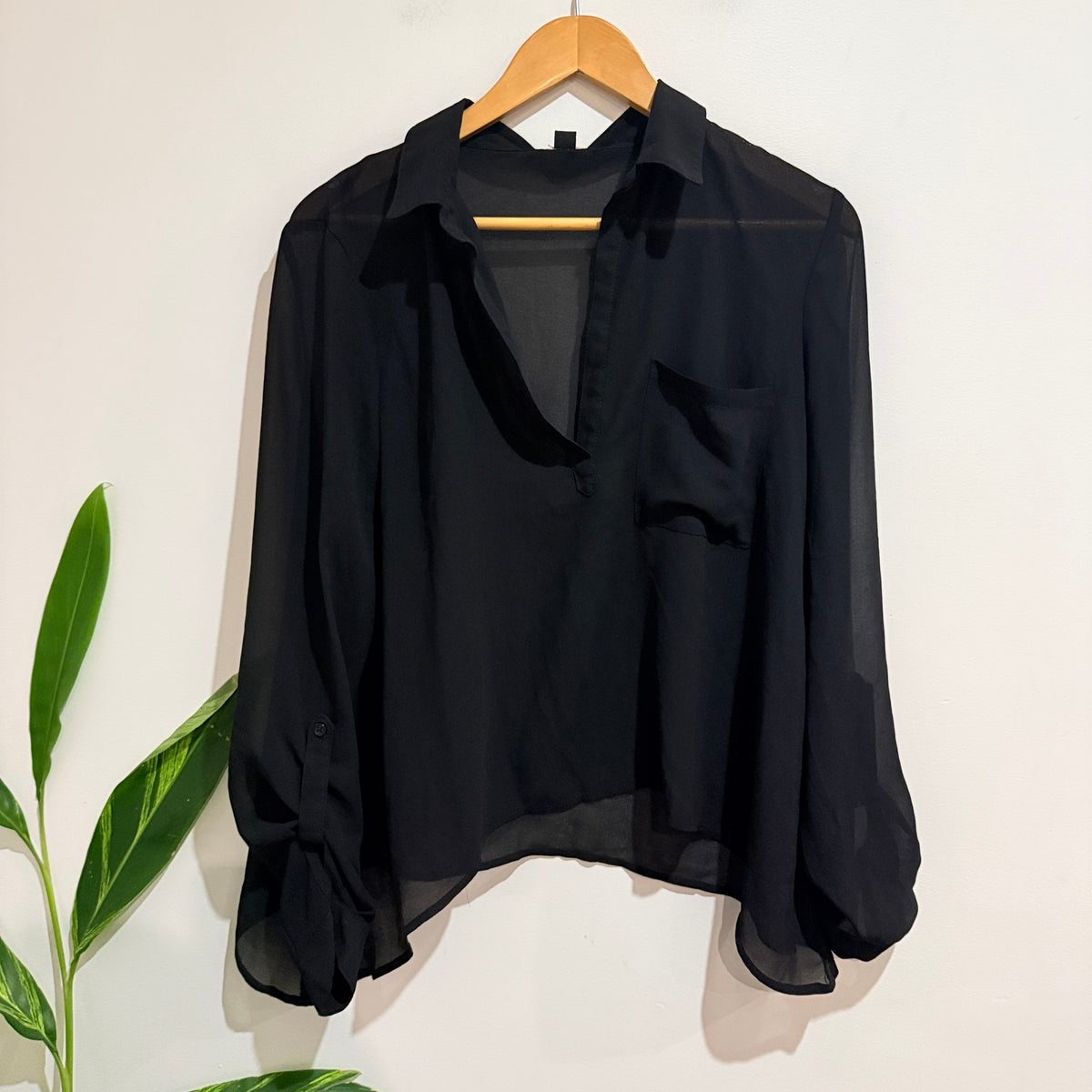 Tobi Black Sheer Blouse Size S