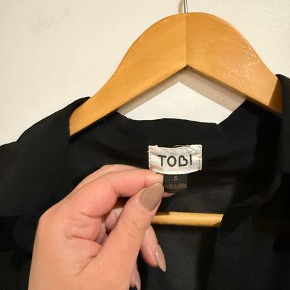 Tobi Black Sheer Blouse Size S