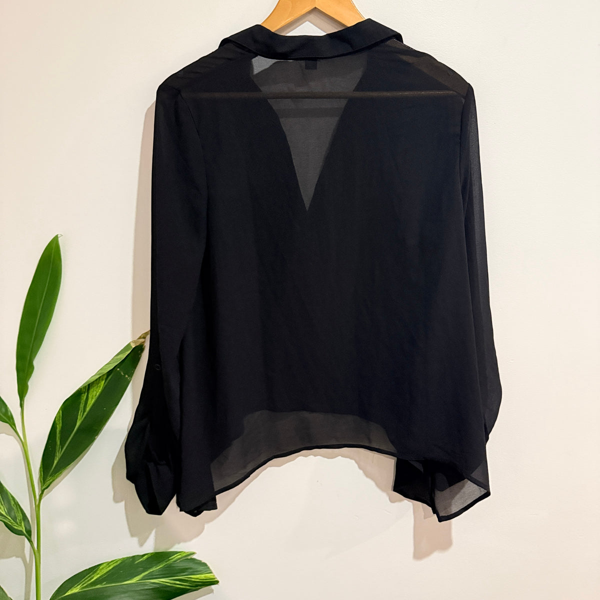 Tobi Black Sheer Blouse Size S