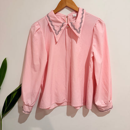 Pink Embroidered Collar Blouse - 50cm u/arm