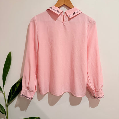 Pink Embroidered Collar Blouse - 50cm u/arm
