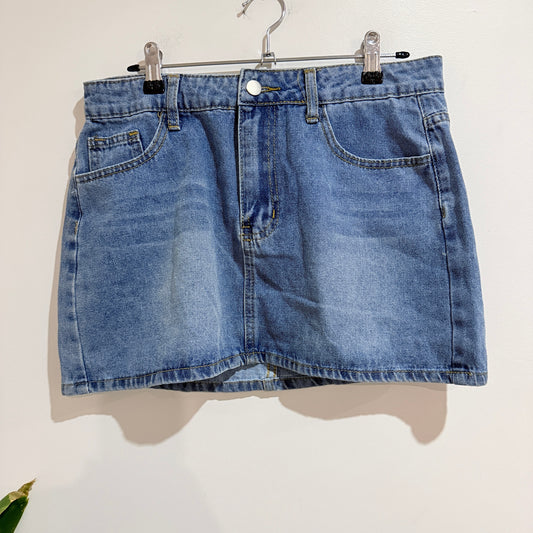 Blue Denim Mini Skirt Size M - 79cm waist