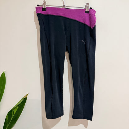 Puma Navy and Magenta Cropped Leggings Size M
