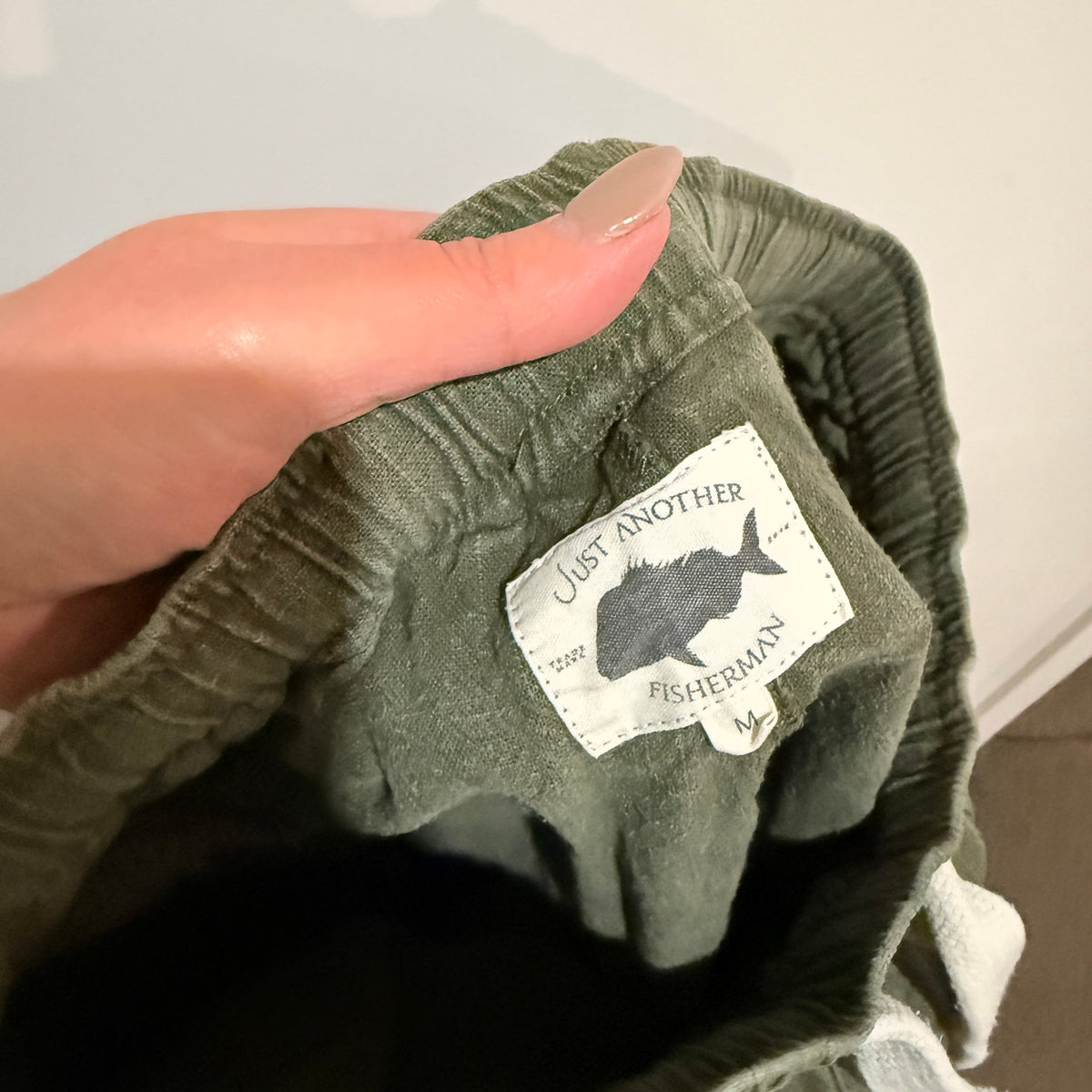 Just Another Fisherman Olive Drawstring Dinghy Pants Size M