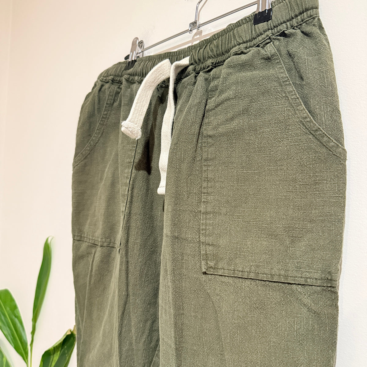Just Another Fisherman Olive Drawstring Dinghy Pants Size M
