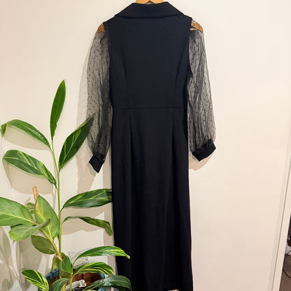 SHEIN Black Mesh Sleeve Maxi Dress Size XL
