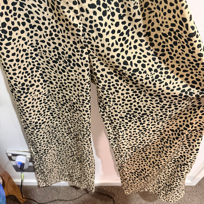 Animal Print Shirred Wide Leg Jumpsuit - 43cm under bust