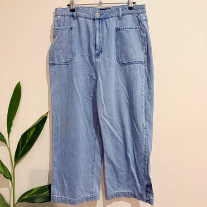 Jay Jays Light Blue Wide Leg Crop Jeans Size 16