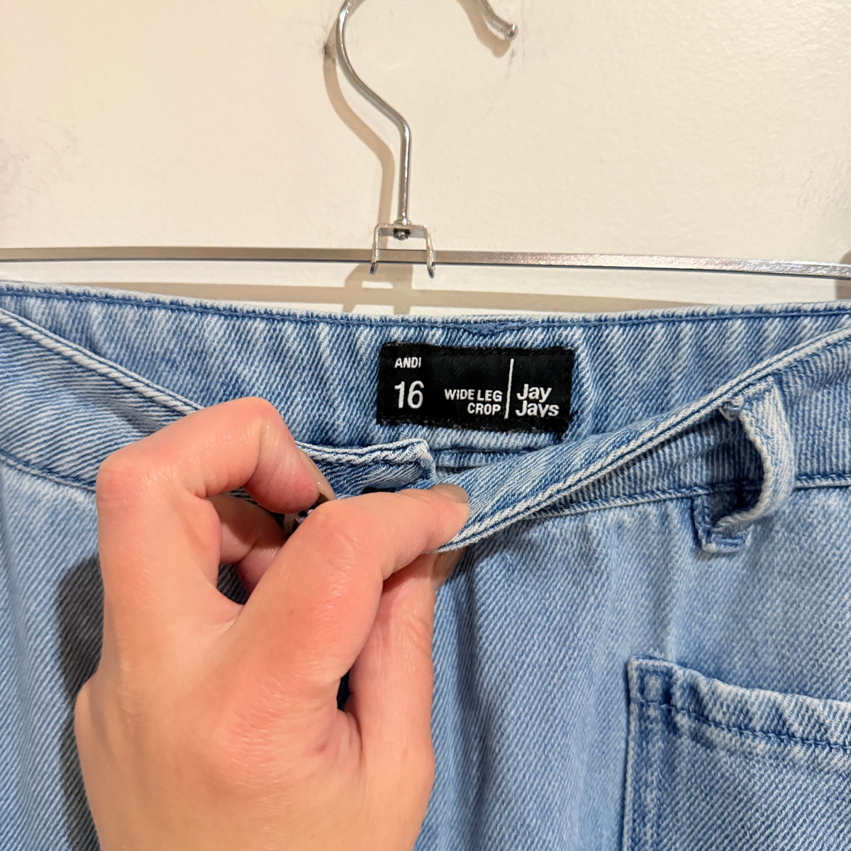 Jay Jays Light Blue Wide Leg Crop Jeans Size 16