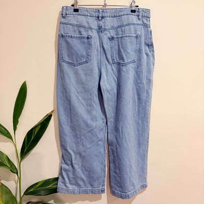 Jay Jays Light Blue Wide Leg Crop Jeans Size 16