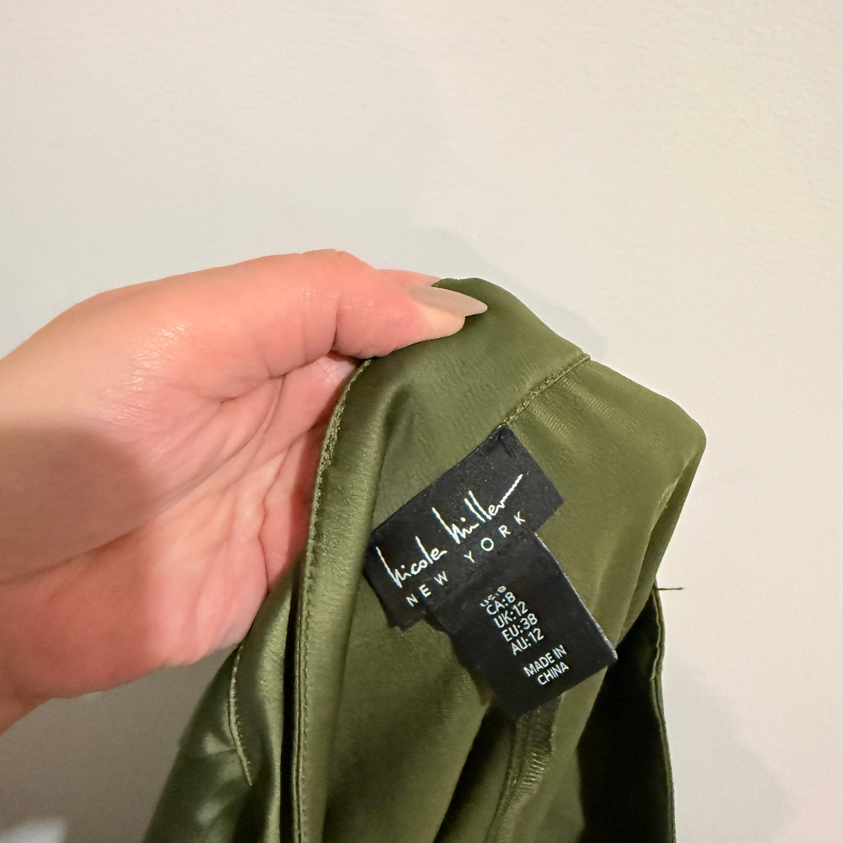 Nicole Miller Olive Satin Cargo Pants Size 12