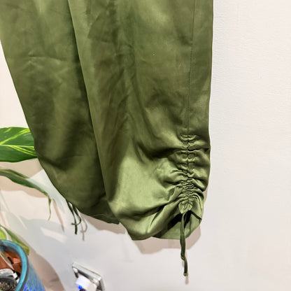 Nicole Miller Olive Satin Cargo Pants Size 12